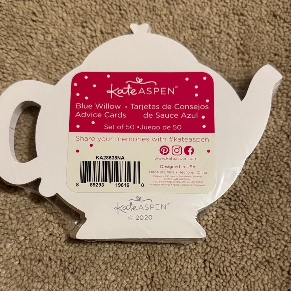 Teapot-Shaped Bridal Advice Cards - Picture 2 of 2